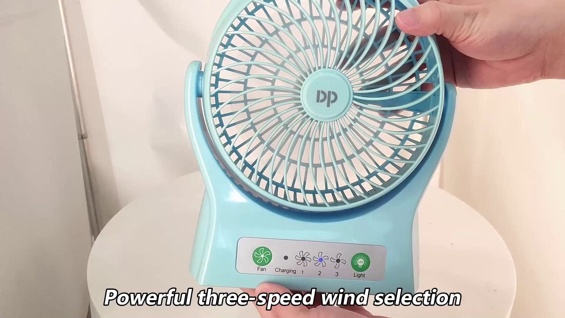 8 inch Rechargeable Desktop Fan with Emergency Light