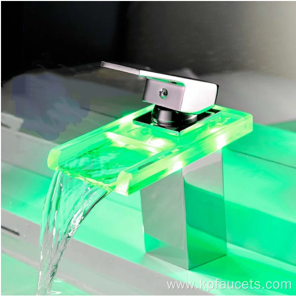 Deck Mounted New Design LED Glass Faucet