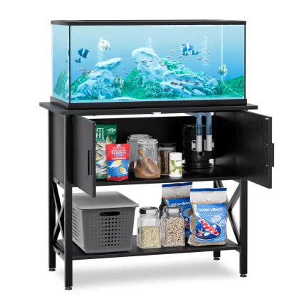 Modern 40-50 Gallon Fish Tank Stand with Cabinet Storage