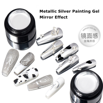 Super Silver Private Label Mirror Chrome Nails Gel Paint - Metallic Gel Nail Polish for Sale
