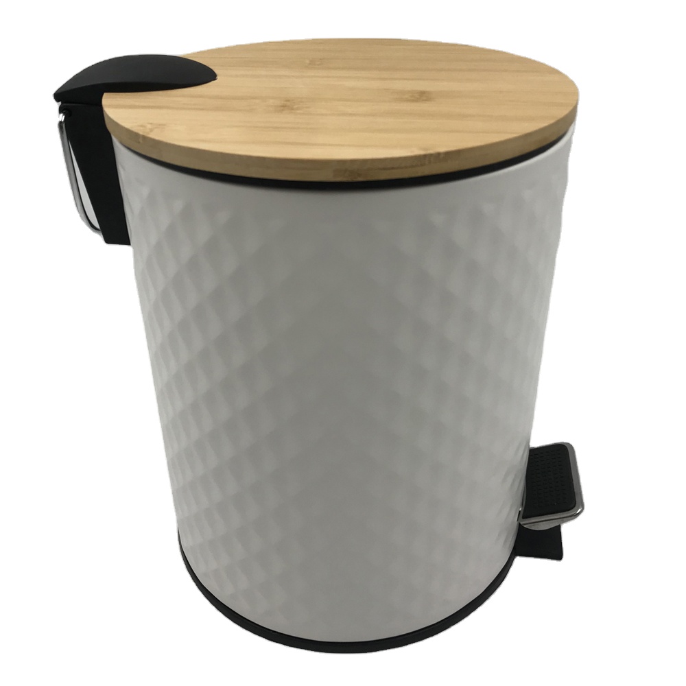 Tampa de bambu nova lata de lixo de design