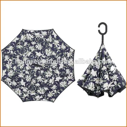 UV protection new style 23'' vinyl umbrella,reverse umbrella, inverted umbrella with C Handle