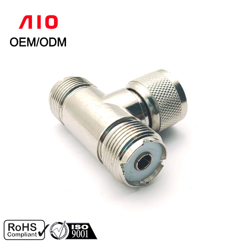 T-Shape Male to Female UHF Coaxial Adapter Connector