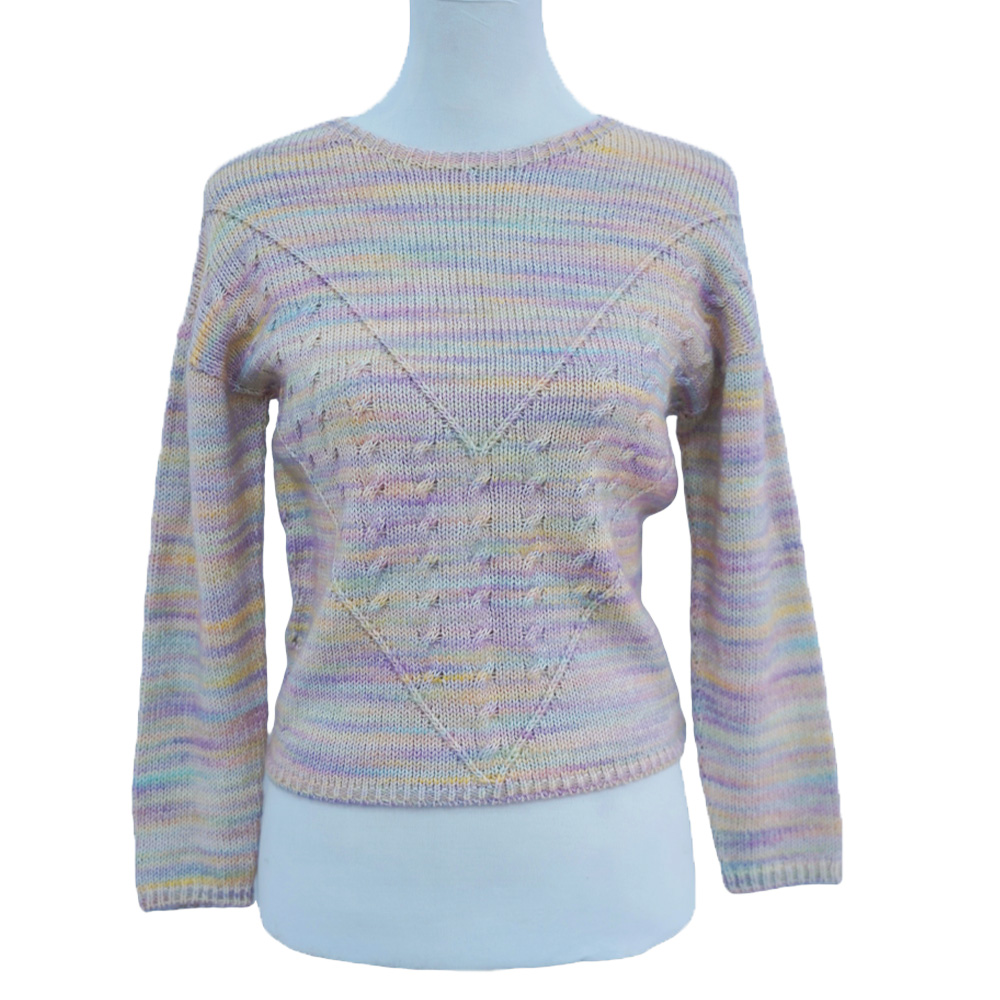 Pastel Striped Chevron Knit Sweater-2