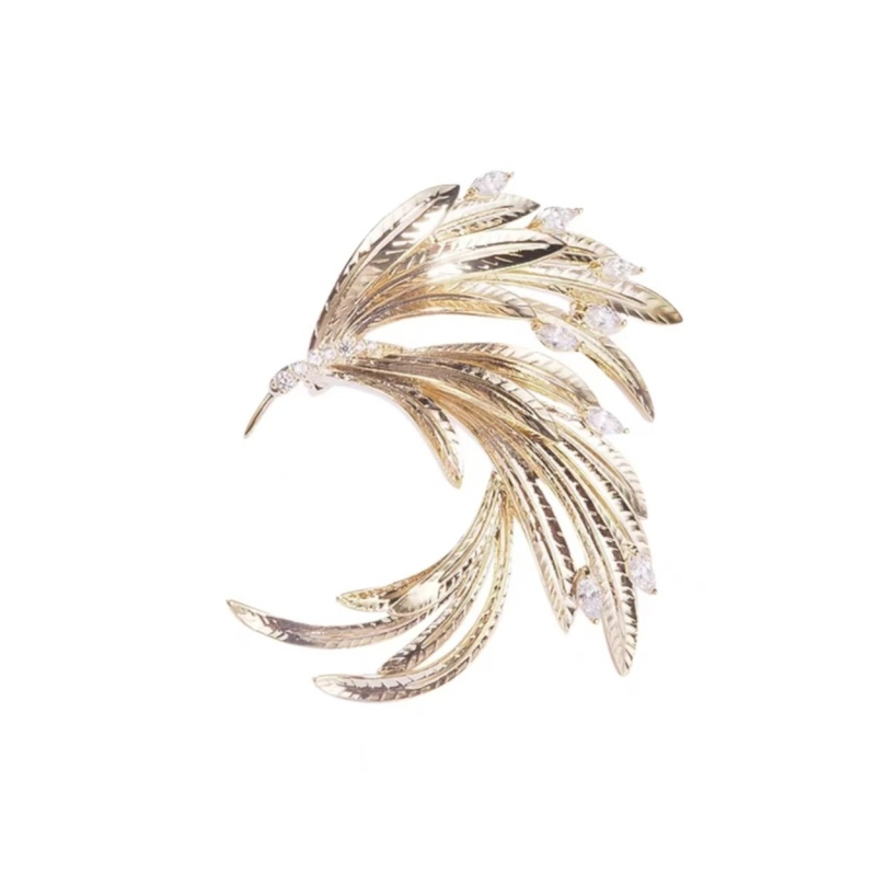 Classical enamel phoenix brooch