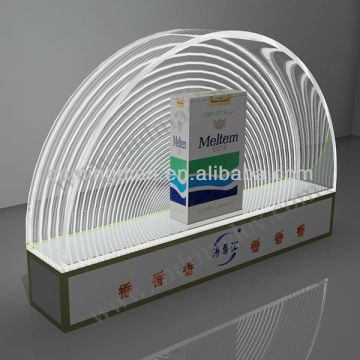 acrylic led cigarette case pop display stand, new style led crystal plexi display stand for cigarette