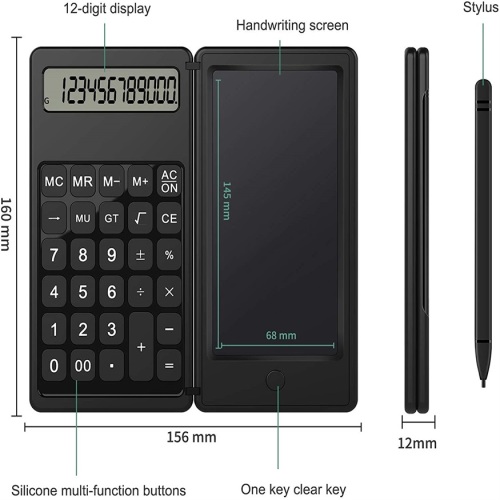 Suron Foldable Calculator & 6 Inch Writing Tablet