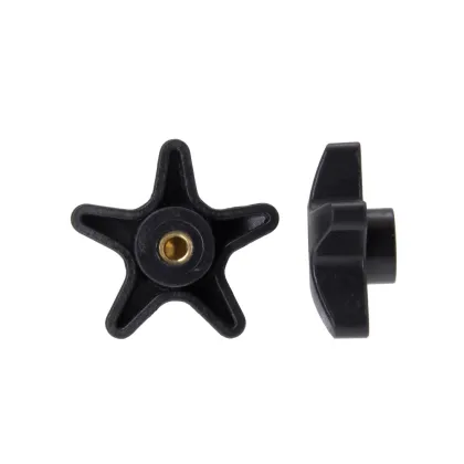 Copper M6 Hand Tighten Star Head Clamping Knob Nut for Rollator Walkers