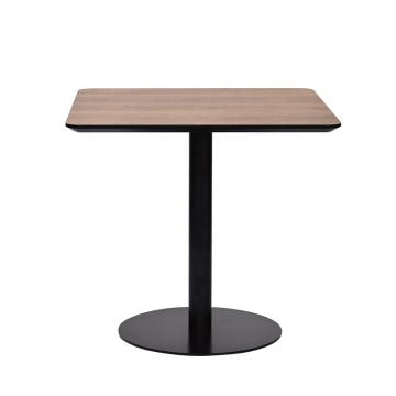 Modern High-Quality Black Base Coffee Table with Wooden Top for Dining Room