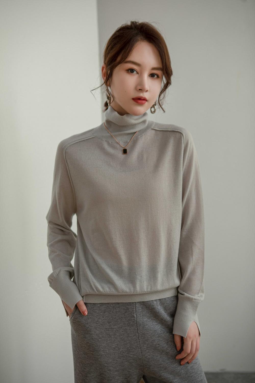 Superfine wool knit bottom sweater female western style