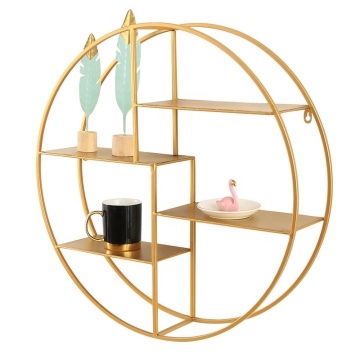 Gold Metal Floating Wall Shelf for Decorative Furniture