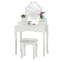 LED Mirror Dressing Table White LED Bulbs Mirror Dressing Table with Stool Supplier