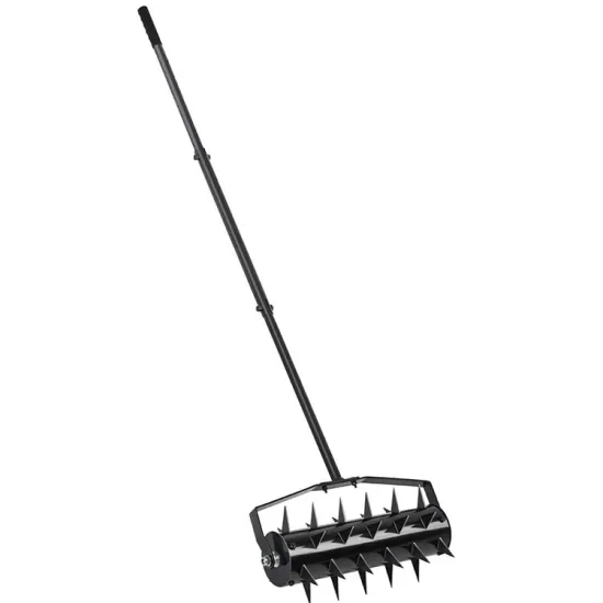 Professional Heavy Duty Rolling Lawn Aerator with Stainless Steel Handle for Garden and Yard Maintenance
