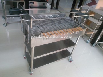Stainless steel rotary commercial charcoal bbq grill