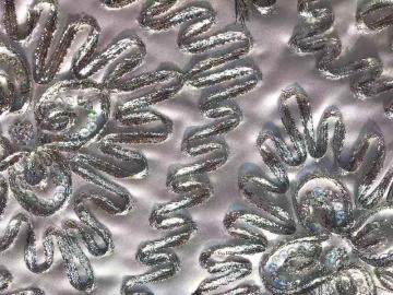 custom silver sequin tape embroidery TC fabric