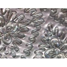 custom silver sequin tape embroidery TC fabric