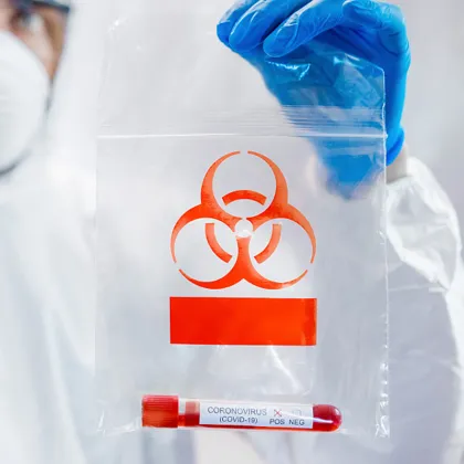 Factory Cheap Price Writable Laboratories Disposable 3 Layers Medicine Adhesive Tape Biohazard Specimen Bags