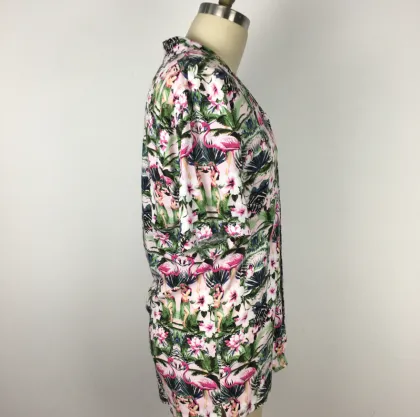 Custom Fancy Hawaiian Printed Floral Shirts Men