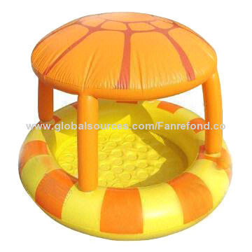 Baby inflatable swimming pool with tent, 0.25mm PVC, OEM is welcome
