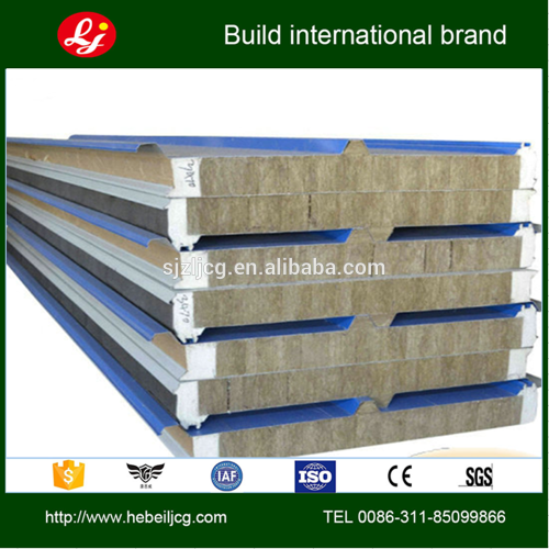 For building prefabricated houses water proof and sound proof rock wool sandwich panel