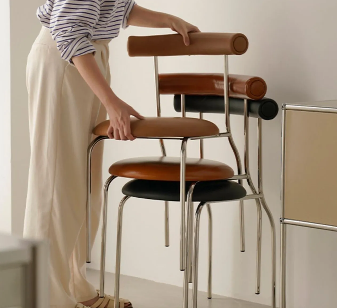 Elegant European dining chair with thin legs