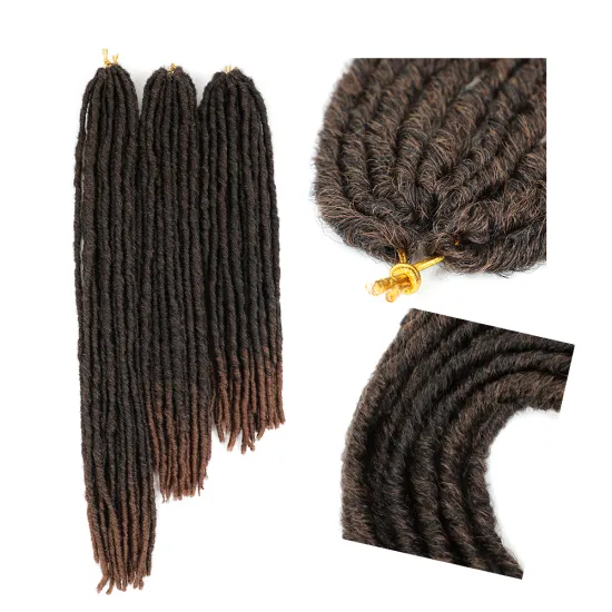 Synthetic Braiding Hair Soft Dreadlocks Extensions Ombre Faux Locs Crochet Braids