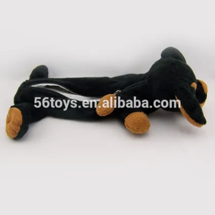 cheap china toys plush dog in bag nici plush dog pencil case