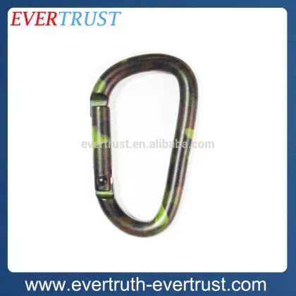 promotional custom made metal D shaped carabiner