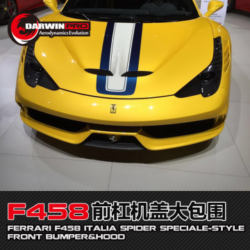 Campón de fibra de carbono de estilo Speciale y parachoques delantero para 2010-2015 Ferrari F458