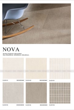 NOVA Series full body tile Rustic porcelain tile Natrual Matt finish hot sale 300x300mm 600X600mm 300x600 mm EJC6101
