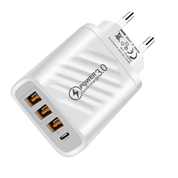 3USB+PD Charger QC3.0 Fast Charging Head Multi-Port Mobile Phone Charger for iPhone 13/12 Pro Max