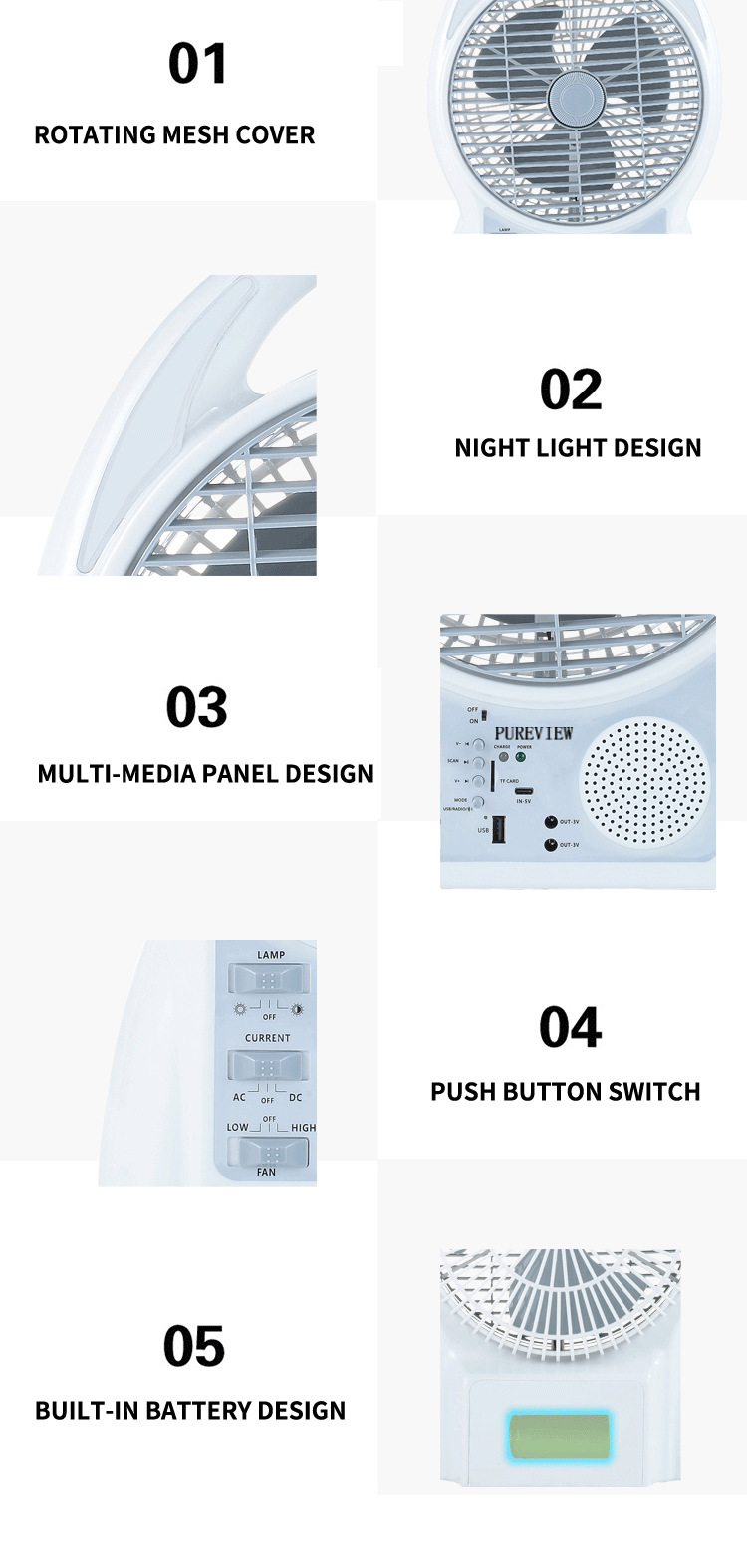 solar rechargeable fan