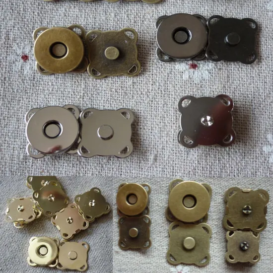 100 X Metal Plum Magnet Button For DIY Bags Snaps Buttons Clasp Fastener Magnet Buckle Sewing Accessories