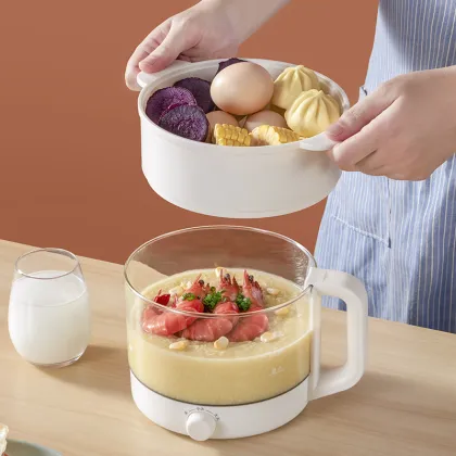 600W 1.2L Mini Electric Steamer Pot - Multifunctional Compact Steaming Solution