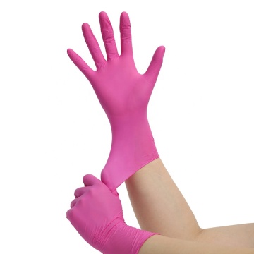 Discount Pink Nitrile Tattoo Gloves 4 Mil EN374 Certified, 100 Pcs/Box, Powder Free