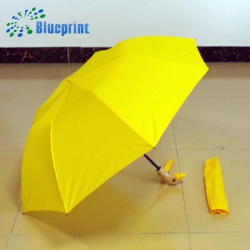 Promotional Portable Duck Handle Automatic Foldable Travel Umbrella