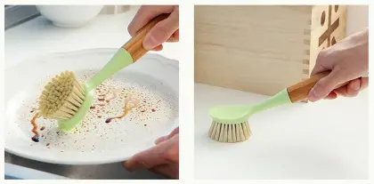 Bamboo wash pot brush