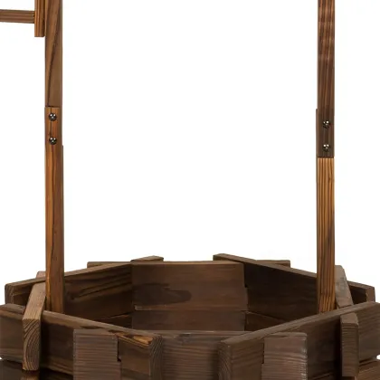 Wood Hanging Flower Planter with Stand for Home Decorations