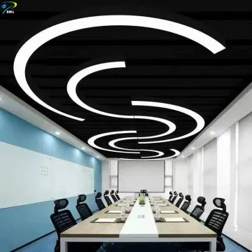 Modern Circular LED Pendant Light - Large Curve Semicircle Chandelier