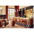 Muebles de comedor de madera de 6 plazas cuero moderno