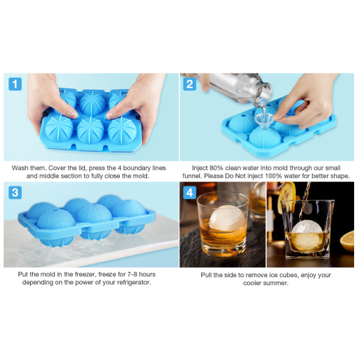 Food-Grade Herbruikbare Silicone Ice Cube-trays