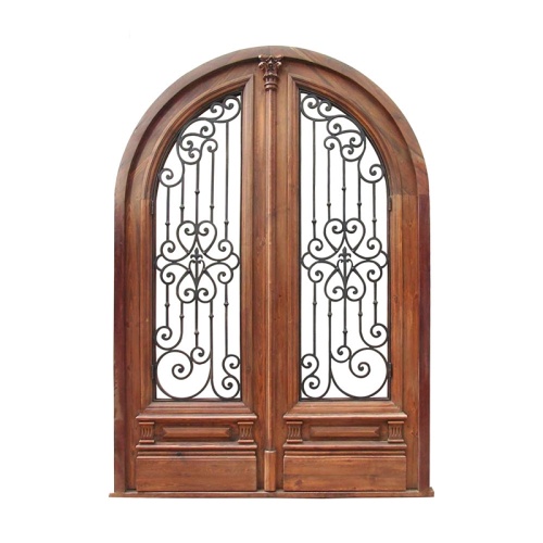 Antique Arch Wood Glass Door