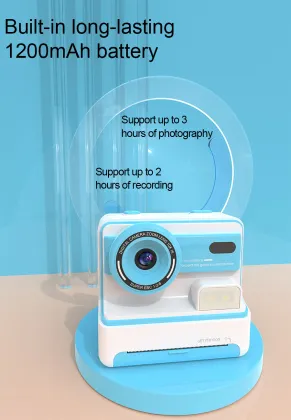 Kids Portable Instant Print Camera 26MP HD 1200mAh Rechargeable Battery Electronic Control Sketch Filters Frames Durable