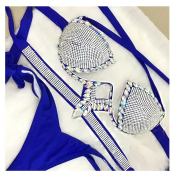 Sparkling Diamond Bikini Set: Seductive Swimwear for Parties and Beaches