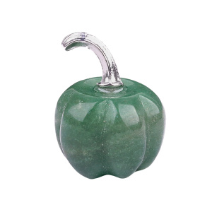 Green Aventurine 20MM Pumpkin Oranment for Home Office Decor Handmade Craved Vegetables fruits Stone Gifts