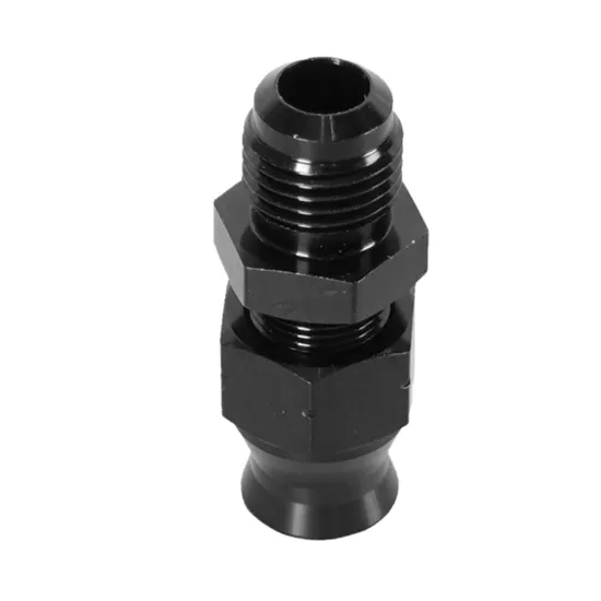 6AN Male to 3/8 Hardline Compression Fitting Adapter Aluminum Black