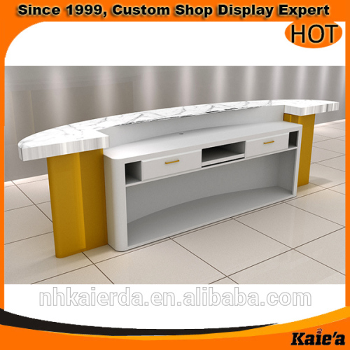 2017 wood shop counter table,shop display counter table