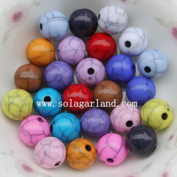 The Fashion Opaque Acrylic Crackle Round Jewelry Beads