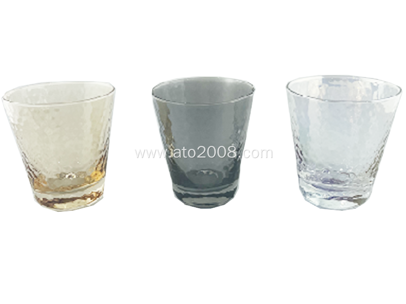 Electroplate Color Glass Tumbler With Hammer Pattern