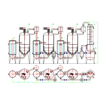 Three-effect natural circulation evaporator